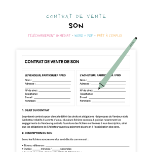 Contrat de Vente de Son
