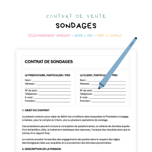 sondages Contrat de Sondages