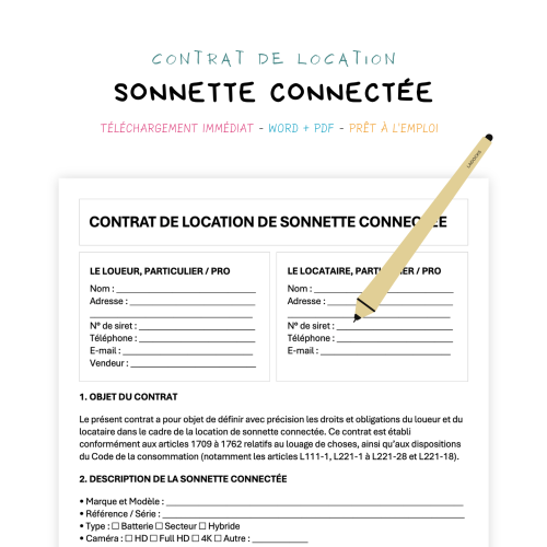 Contrat de Location de Sonnette Connectée