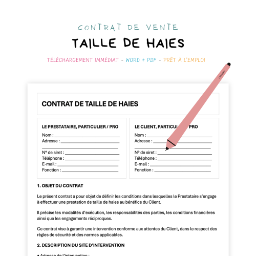 Contrat de Taille de Haies