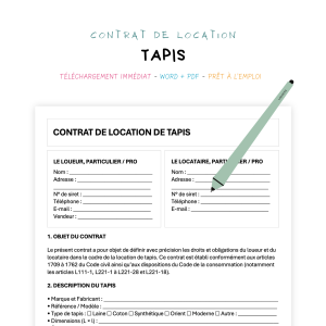 tapis Contrat de Location de Tapis