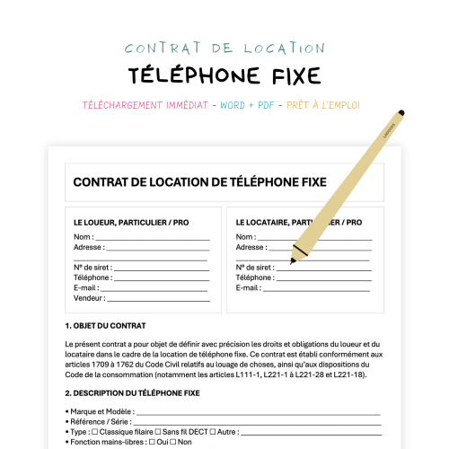 Contrat de Location de Téléphone Fixe