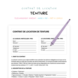 tenture Contrat de Location de Tenture