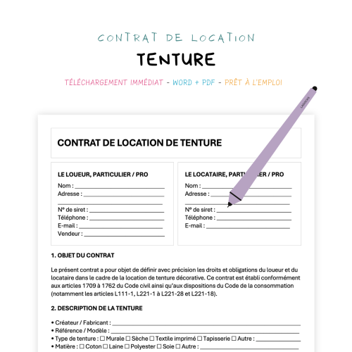 tenture Contrat de Location de Tenture