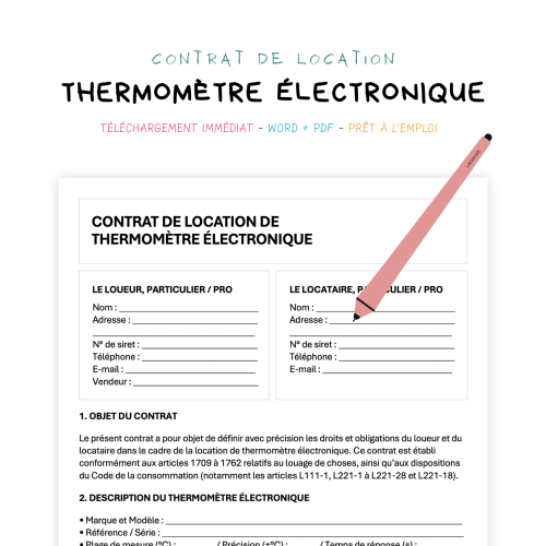 Contrat de Location de Thermomètre Électronique