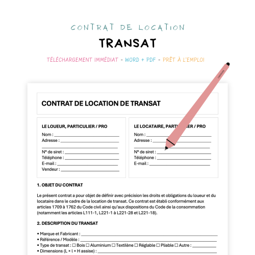 Contrat de Location de Transat