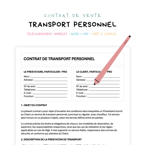 Contrat de Transport Personnel