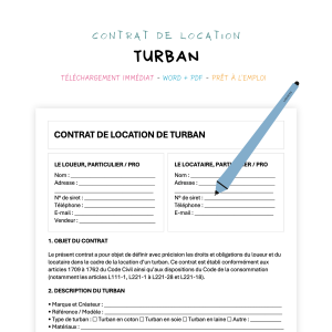 turban Contrat de Location de Turban