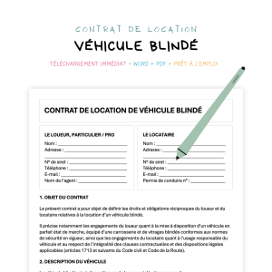 véhicule blindé Contrat de Location de Véhicule Blindé