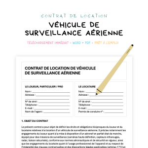 véhicule de surveillance aérienne Contrat de Location de Véhicule de Surveillance Aérienne