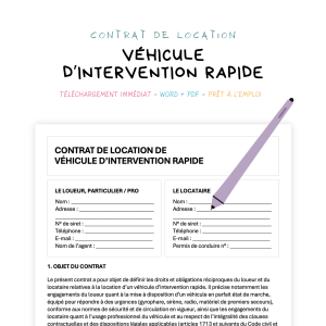 Contrat de Location de Véhicule d'Intervention Rapide