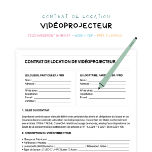 vidéoprojecteur Contrat de Location de Vidéoprojecteur