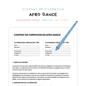 Contrat de Formation en Afro Dance