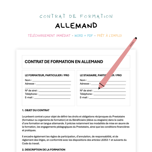 Contrat de Formation en Langue Allemande