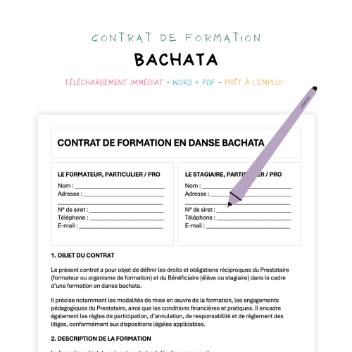 Contrat de Formation en Bachata
