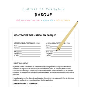 basque Contrat de Formation en Langue Basque