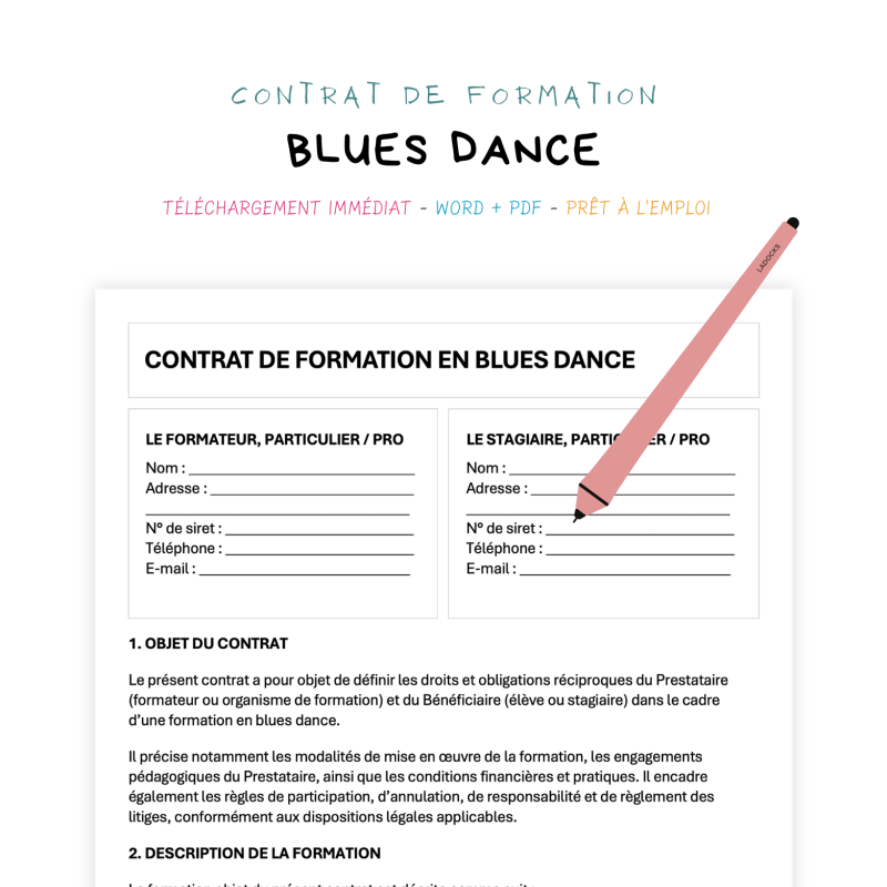 blues dance Contrat de Formation en Blues Dance