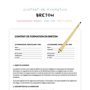 breton Contrat de Formation en Langue Bretonne