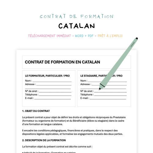 Contrat de Formation en Langue Catalane