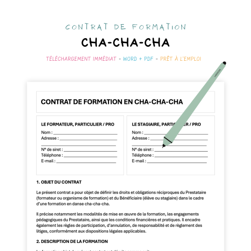Contrat de Formation en Danse Cha-Cha-Cha