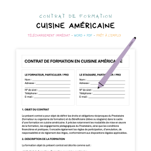 cuisine américaine Contrat de Formation en Cuisine Américaine
