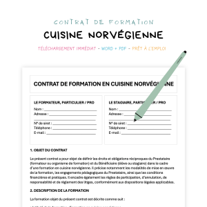 Contrat de Formation en Cuisine Norvégienne