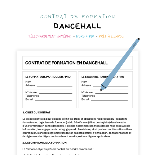 Contrat de Formation en Dancehall