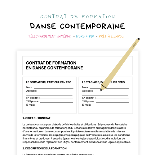 Contrat de Formation en Danse Contemporaine