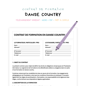 danse country Contrat de Formation en Danse Country