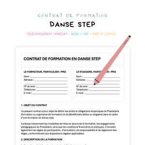 danse step Contrat de Formation en Danse Step
