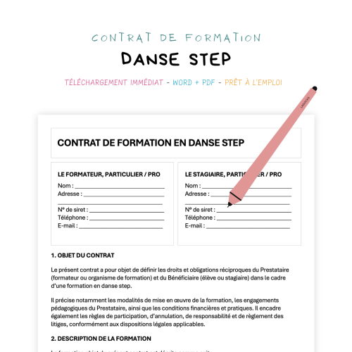 Contrat de Formation en Danse Step