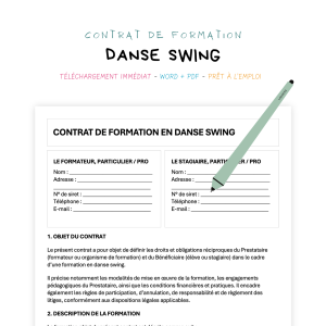 danse swing Contrat de Formation en Danse Swing