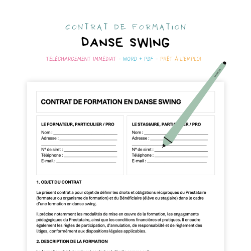 Contrat de Formation en Danse Swing