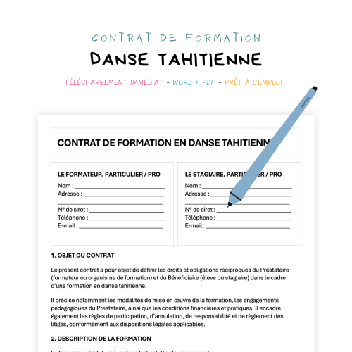 Contrat de Formation en Danse Tahitienne