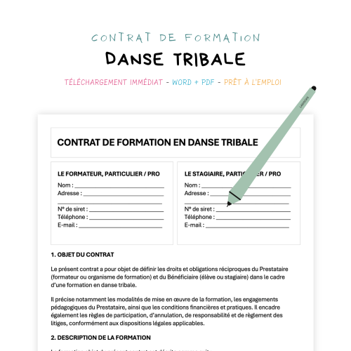 Contrat de Formation en Danse Tribale
