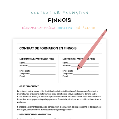 Contrat de Formation en Langue Finnoise