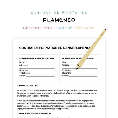 Contrat de Formation en Flamenco