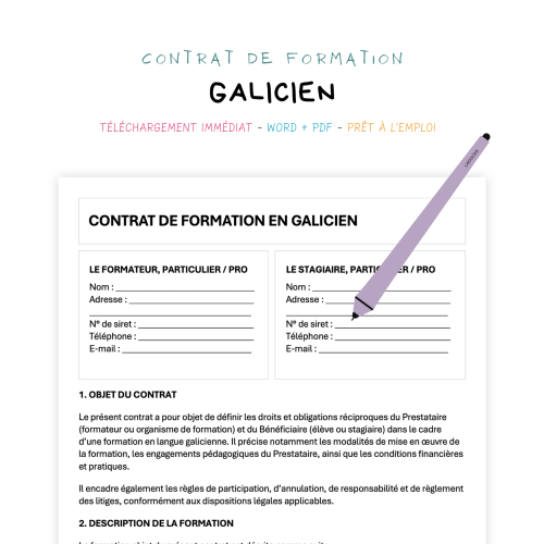 Contrat de Formation en Langue Galicienne