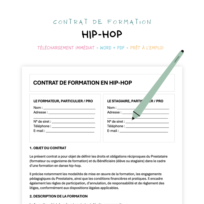 hip-hop Contrat de Formation en Danse Hip-Hop