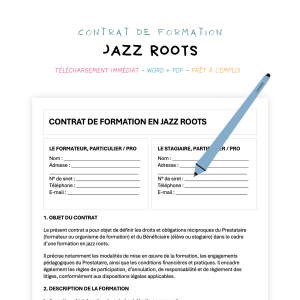 jazz roots Contrat de Formation en Jazz Roots