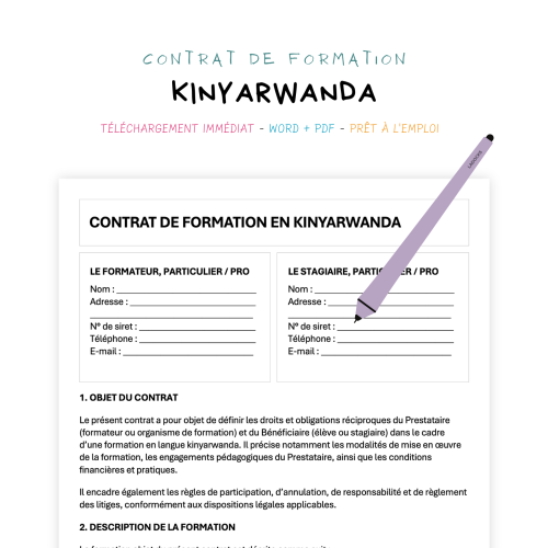 Contrat de Formation en Kinyarwanda
