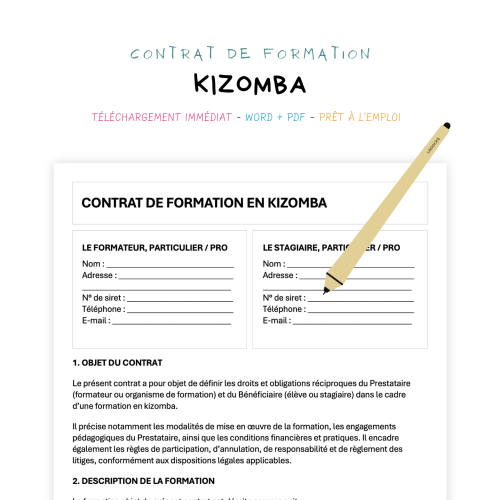 Contrat de Formation en Danse Kizomba