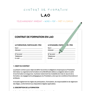 lao Contrat de Formation en Lao