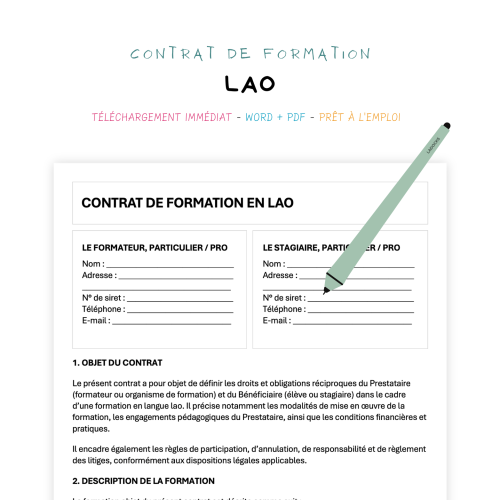 Contrat de Formation en Lao