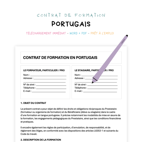 Contrat de Formation en Langue Portugaise