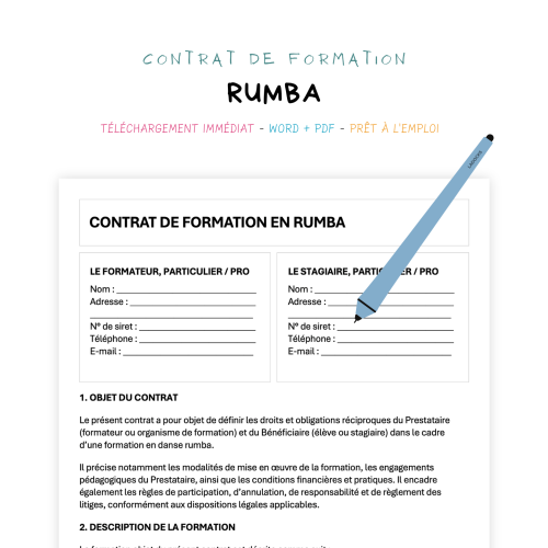 Contrat de Formation en Danse Rumba