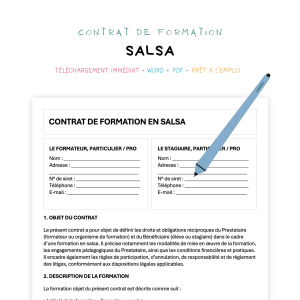 Contrat de Formation en Salsa